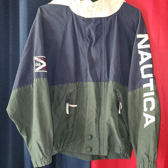 Nautica Other - Nautica Colorblock Windbreaker Jacket - Navy & Forest Green Y2k 90s Small